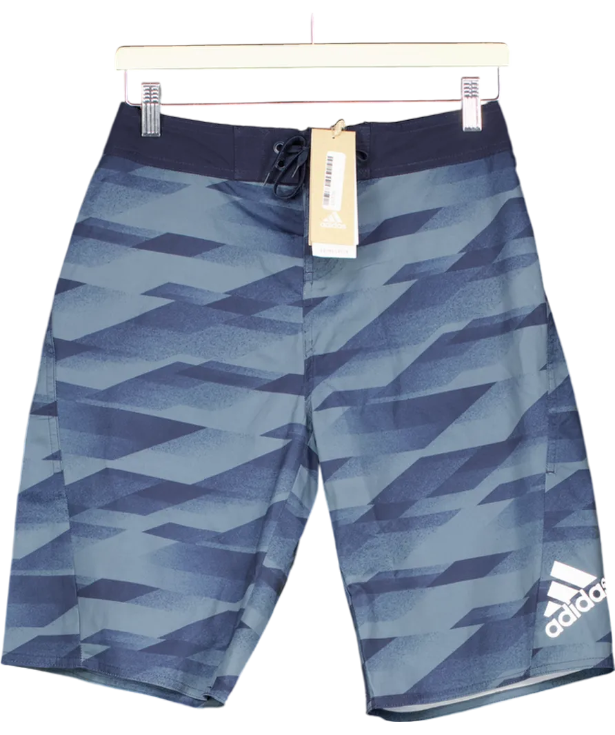 adidas Blue Patterned Swim Shorts W28