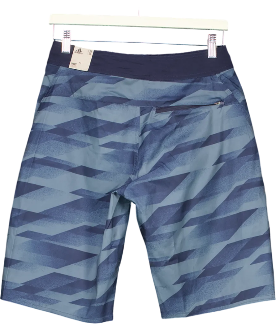 adidas Blue Patterned Swim Shorts W28