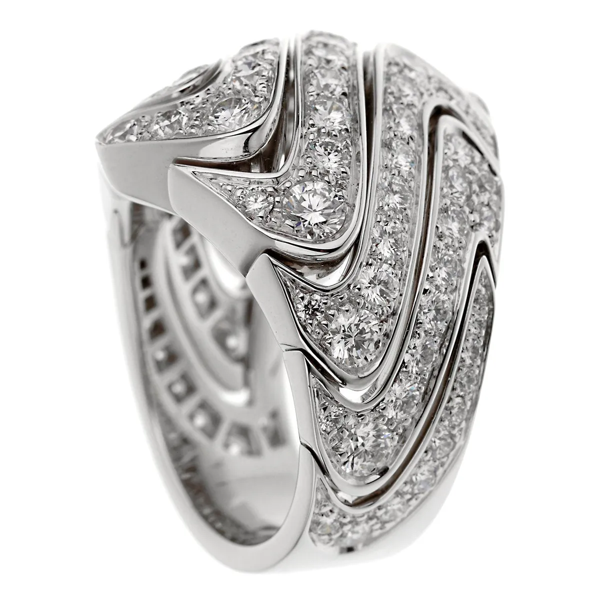 Cartier High Jewelry Pave Diamond Cocktail White Gold Ring