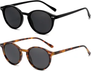 EYLRIM Classic Polarized Round Sunglasses for Women Men Vintage Style Lightweight Circle Frame Sun Glasses