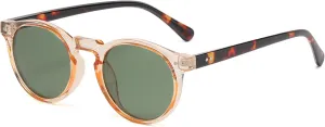 Gleyemor Fashion Polarized Round Sunglasses for Men Women Retro Vintage Acetate Frame Sunglasses