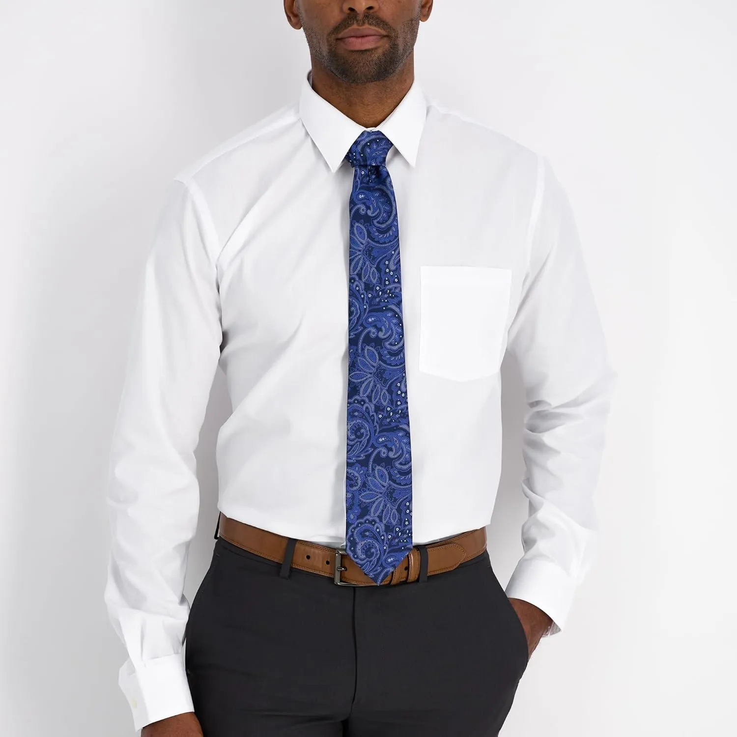 Haggar Mens Paisley Pattern Self-tie Necktie