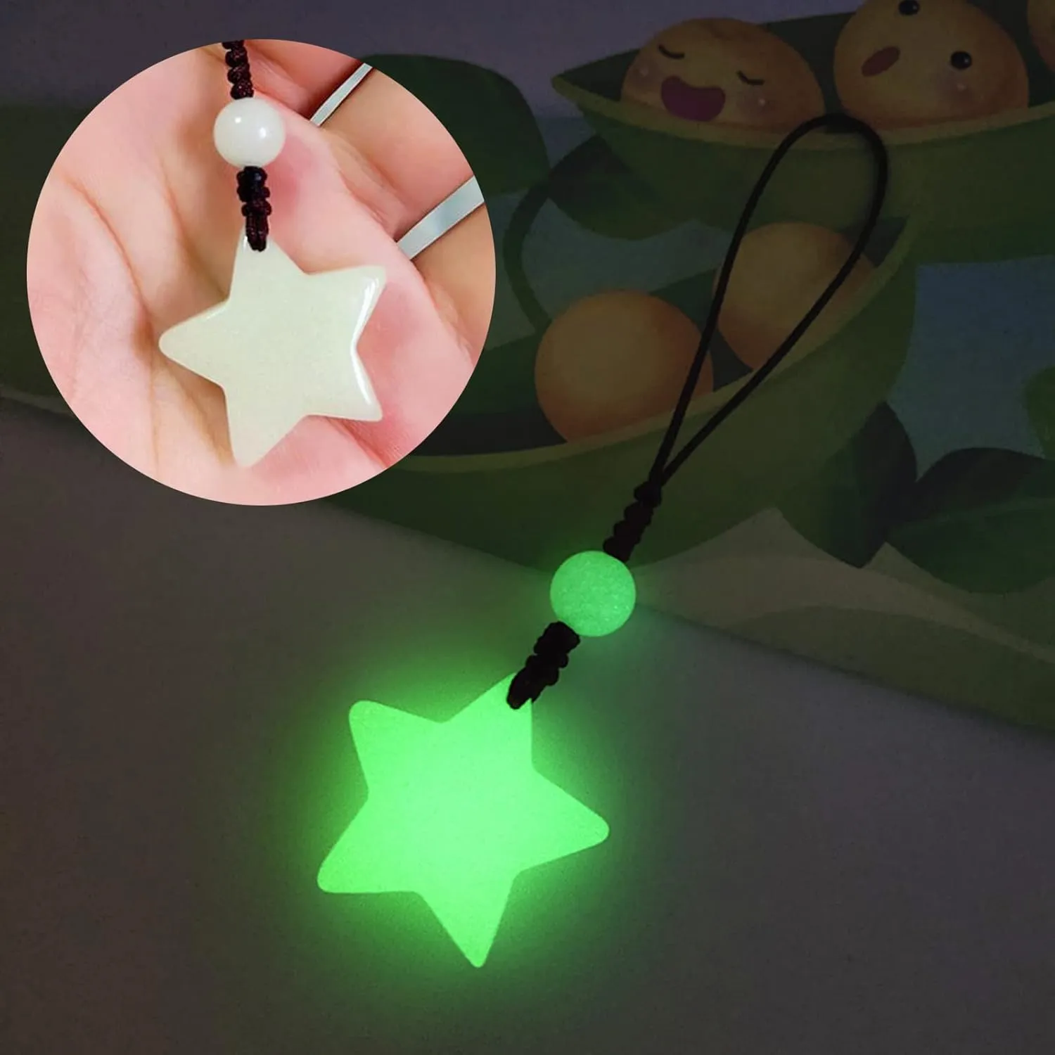 hejhncii Luminous Star Keychain Fashion Handbag Pendant Unisex Key Chain Charm Key Chain Glow In The Dark Couple Pendant