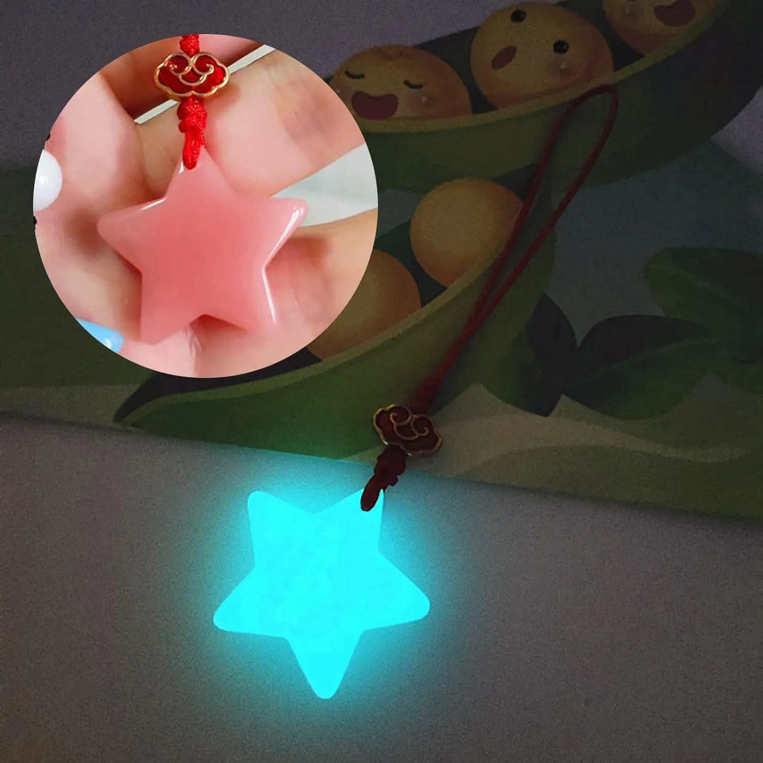hejhncii Luminous Star Keychain Fashion Handbag Pendant Unisex Key Chain Charm Key Chain Glow In The Dark Couple Pendant