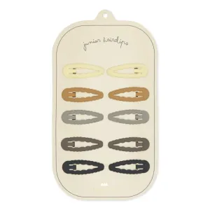 Konges Sløjd 10-Pack Junior Hair Clips Scallop | Blue Shades