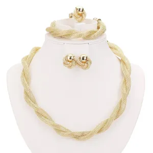 New Products Exaggerated Big Choker Vintage Chunky Statement Chain Necklace Bracelet Earrings Ring Jewelry Sets Accessories