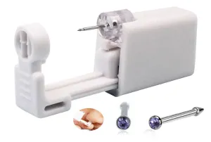 Nose Piercing Kit, Nose Pierce Kit Nose Piercing Gun Self Nose Piercing Gun Kit Nose Piercing Gun Kit Tool (Purple)