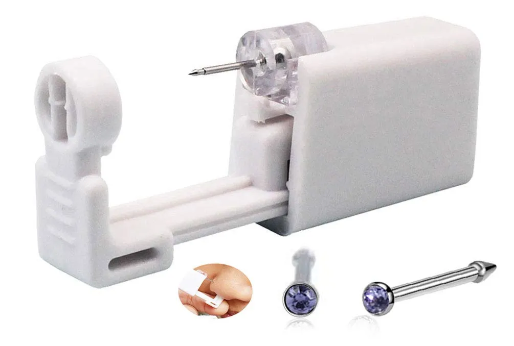 Nose Piercing Kit, Nose Pierce Kit Nose Piercing Gun Self Nose Piercing Gun Kit Nose Piercing Gun Kit Tool (Purple)