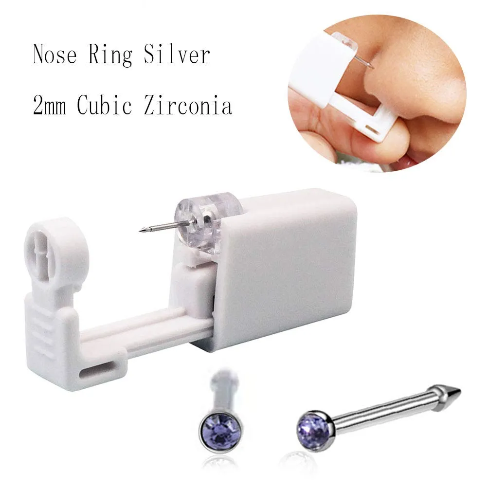 Nose Piercing Kit, Nose Pierce Kit Nose Piercing Gun Self Nose Piercing Gun Kit Nose Piercing Gun Kit Tool (Purple)