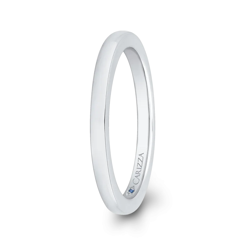 Plain Wedding Band In 14K White Gold