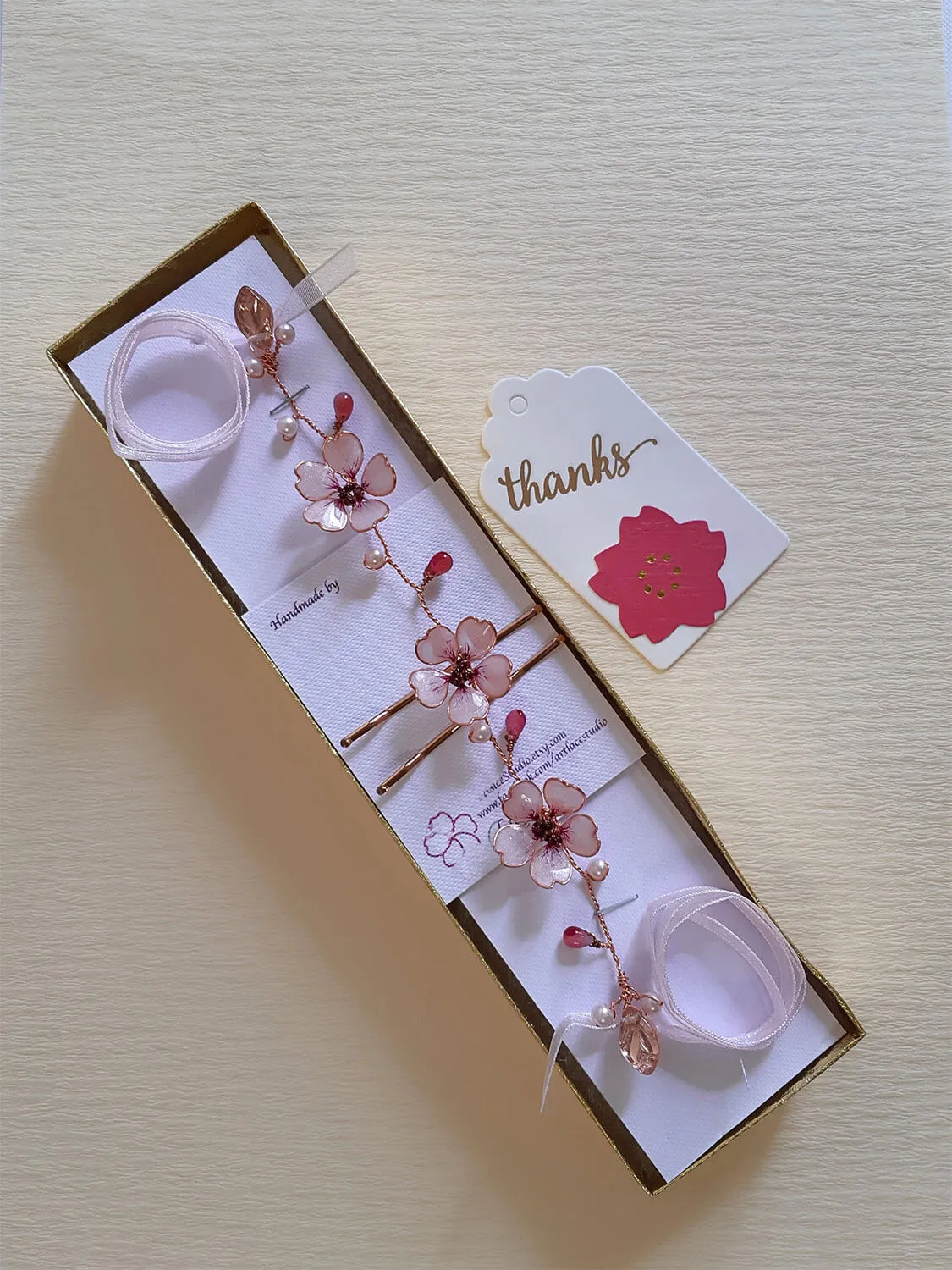 Sakura Hair vines Rose gold