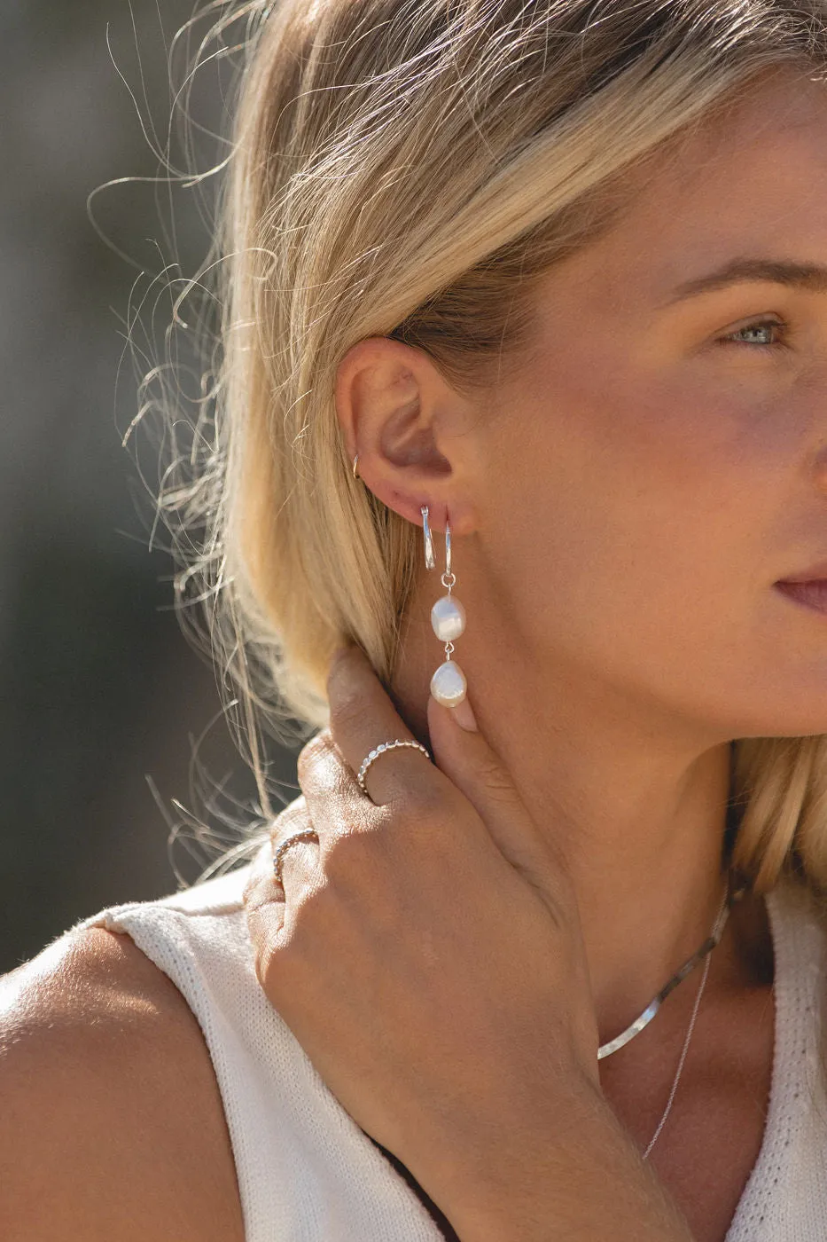 Silver Pearl Drop