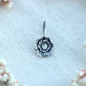 Silver Poppy Charm