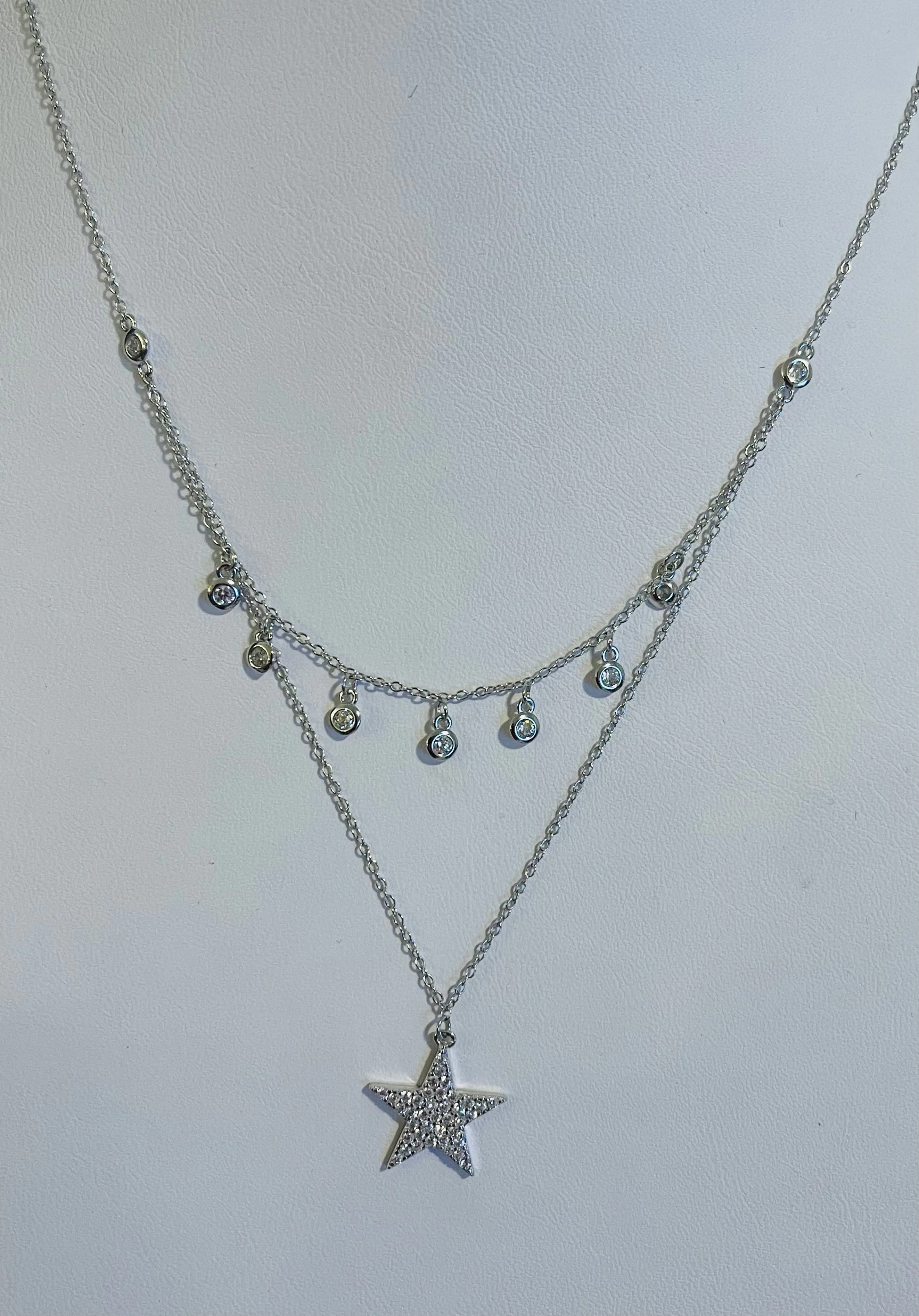 Star CZ Stone Layering Necklace