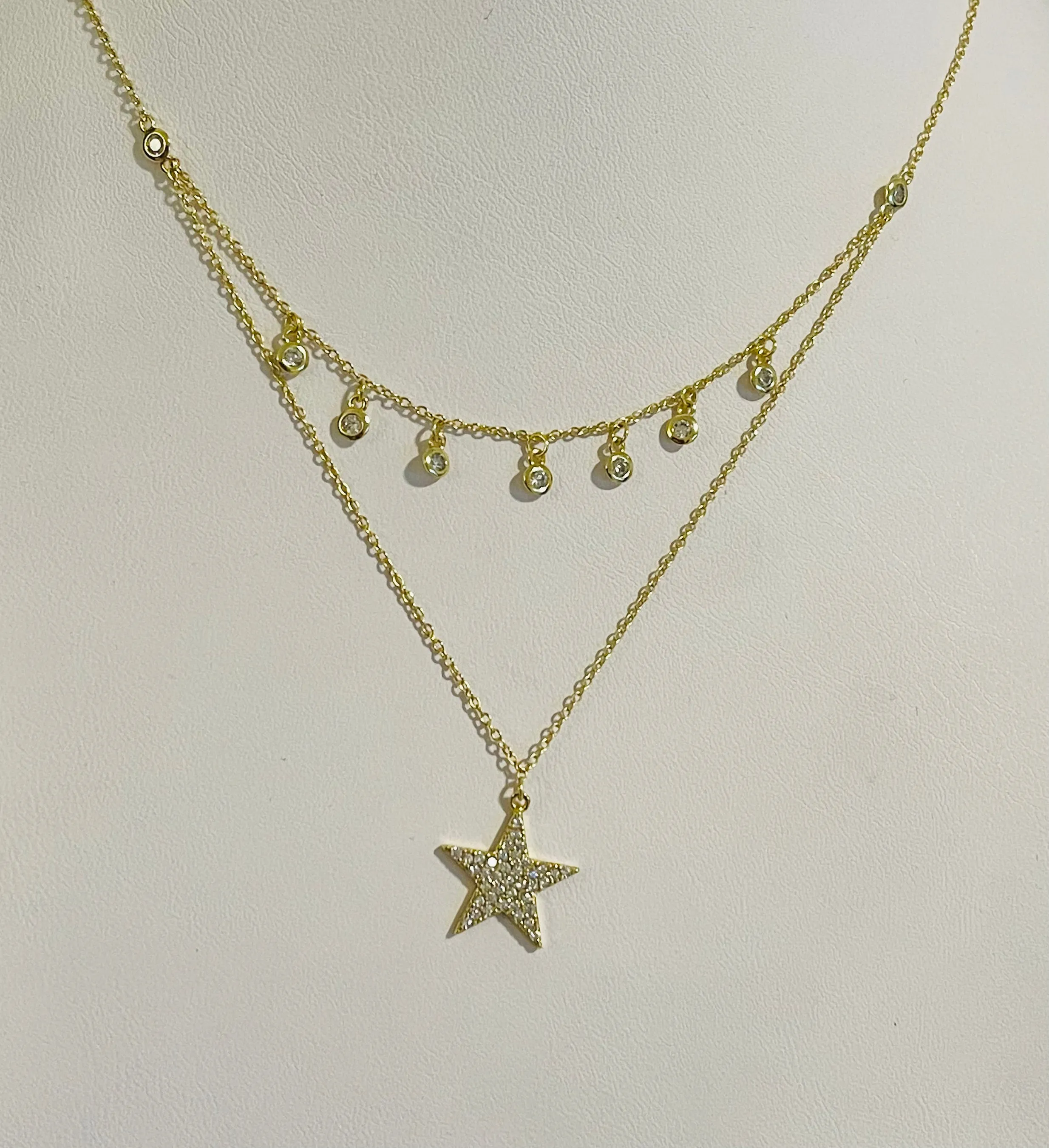 Star CZ Stone Layering Necklace