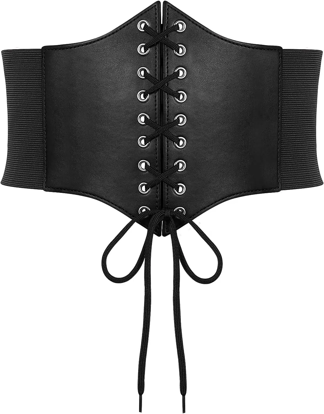 SUOSDEY Lace-up Cinch Bustiers Corset Belt for Women, Elastic Tie Waspie Wide Costume Waist Belt for Renaissance Halloween