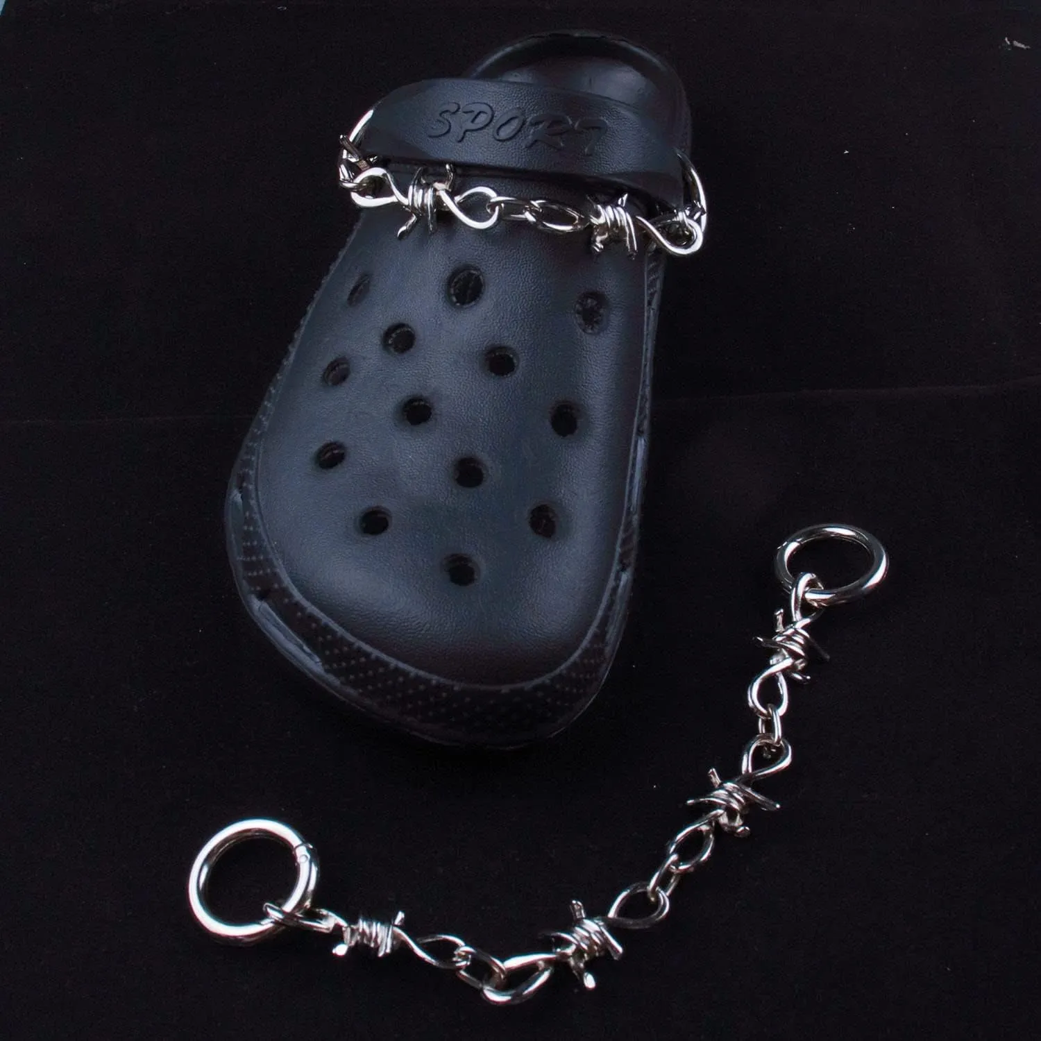 VIQWYIC Shoes Metal Chain Spikes Charms, Cool Punk Rivets Charms for Sandals Clog Accessories Shoe Decorations for Men Women